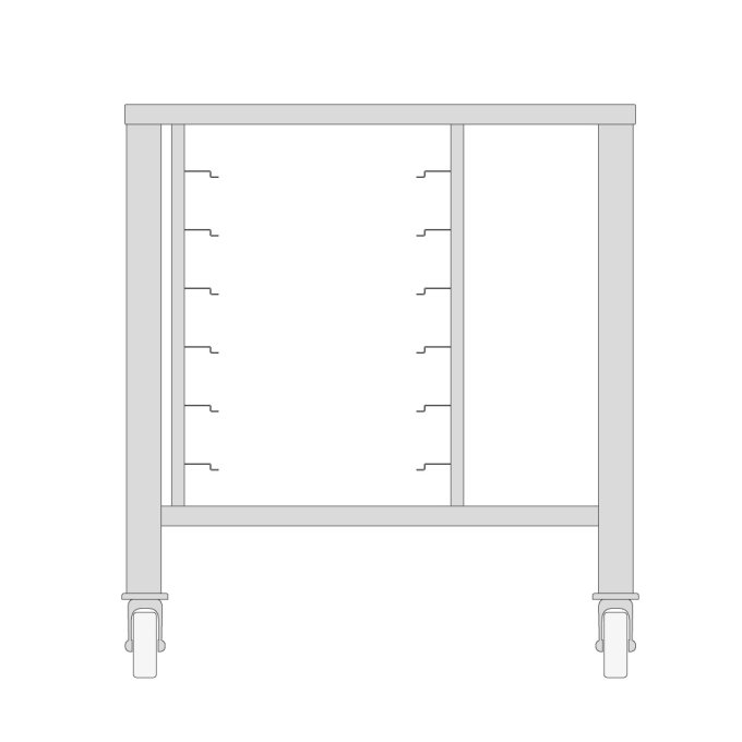 Table with Wheels for Steamer 3X + 4X 1/1 GN Maxima 08562205