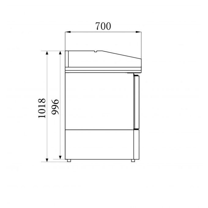 Comptoir à pizza 3 portes 13x 1/3 GN COMBISTEEL 7950.0060