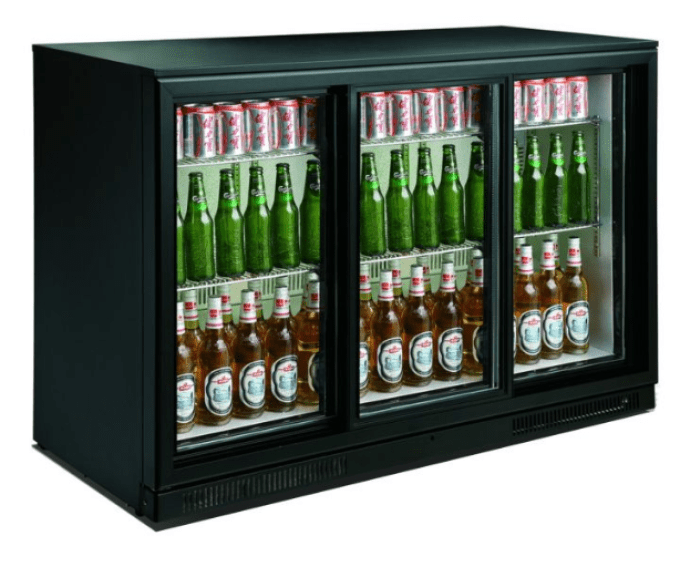 Refroidisseur de bar noir 3 portes coulissantes COMBISTEEL 7455.1320