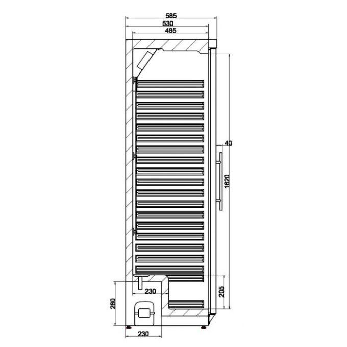 Réfrigérateur 350 litres 1 porte vitrée Combisteel 7450.0557