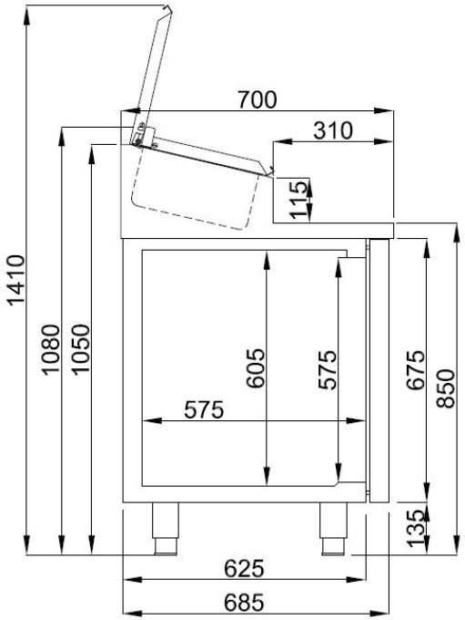 Saladette 3 Portes 10x 1/3GN PAN COMBISTEEL 7489.5145