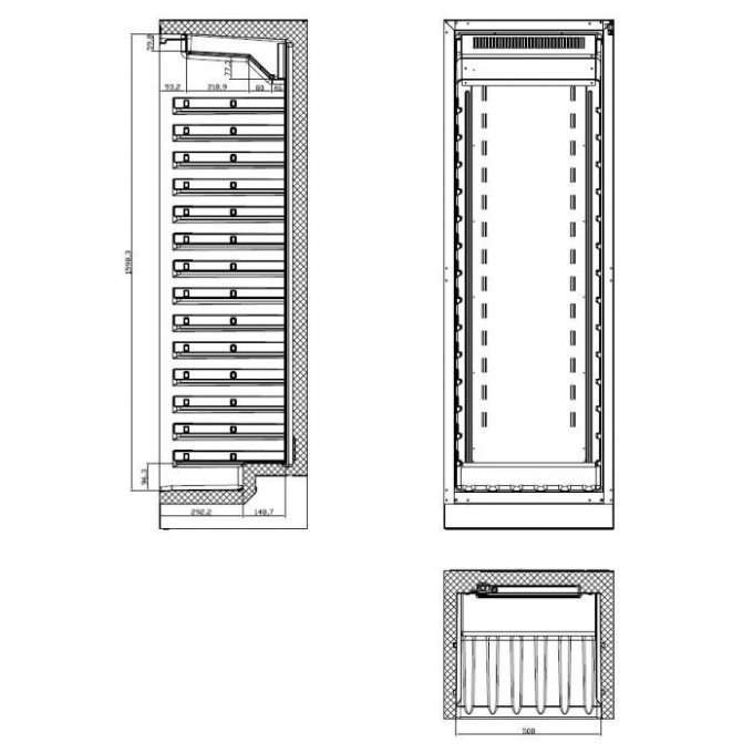 Cave à vin mono zone 325 L COMBISTEEL  7525.0040 