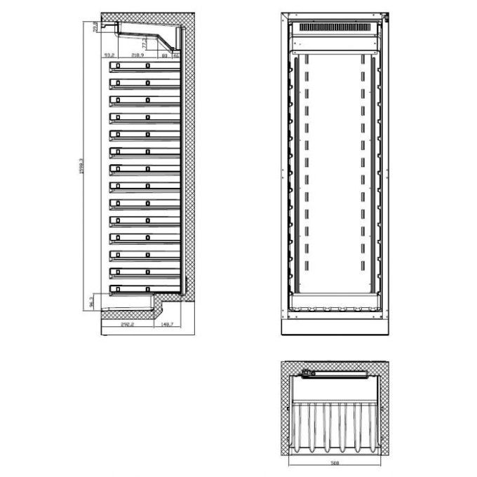 Cave à vin mono zone 325 L COMBISTEEL  7525.0040