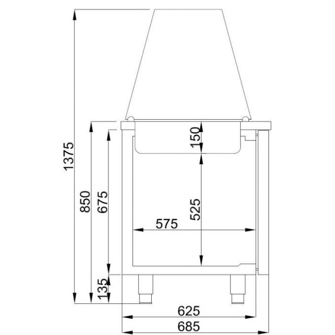 Saladette 3 portes 4X 1 GN COMBISTEEL 7489.5155