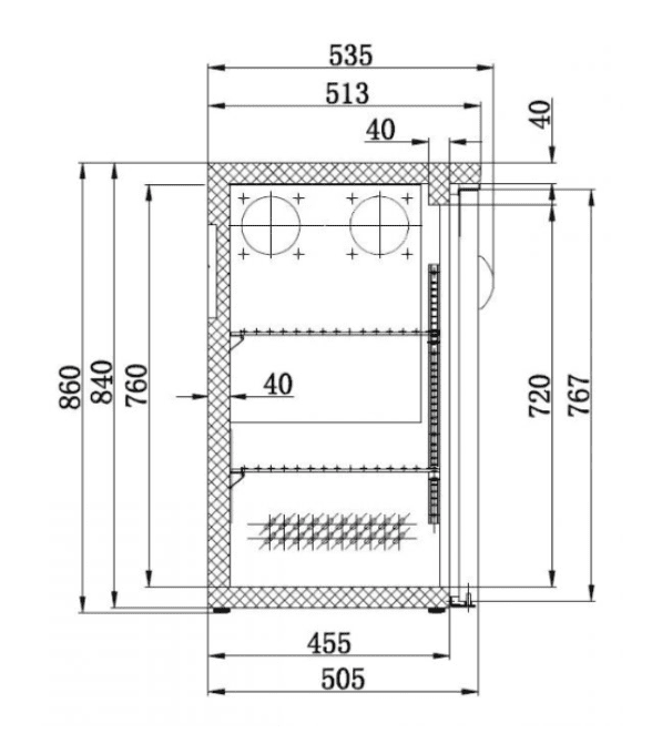 Refroidisseur de bar  2 portes vitrées COMBISTEEL 7450.0335 