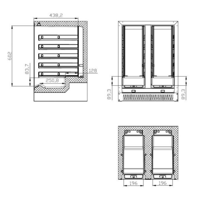 Cave à vin 2 portes 100L double zone COMBISTEEL 7525.0030