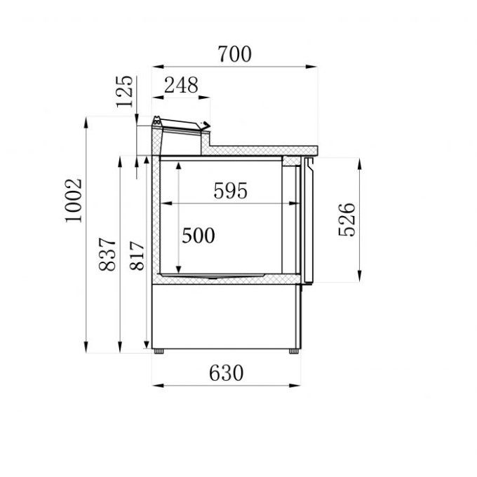 Saladette 2 portes 5xGN1/6 COMBISTEEL  7950.0095