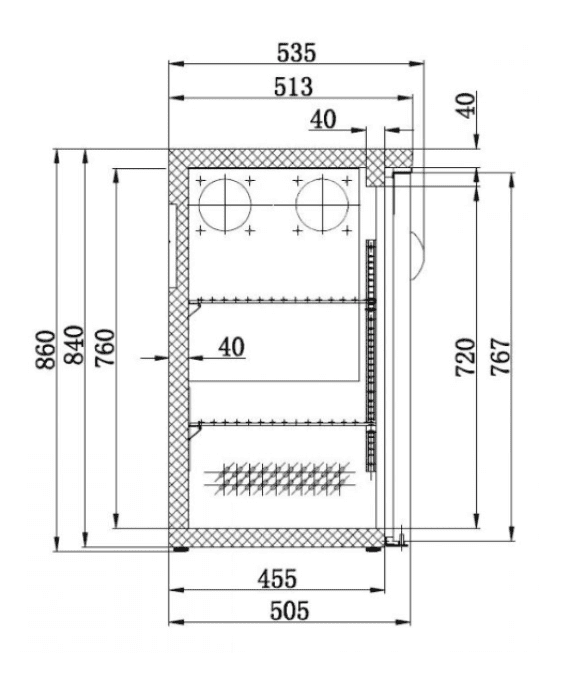 Refroidisseur de bar 3 portes vitrées COMBISTEEL 7450.0340