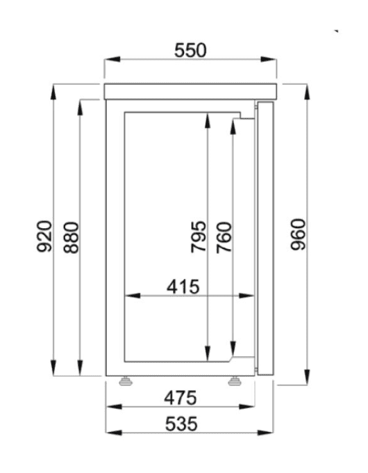 Refroidisseur de bar noir 2 portes COMBISTEEL  7489.5270