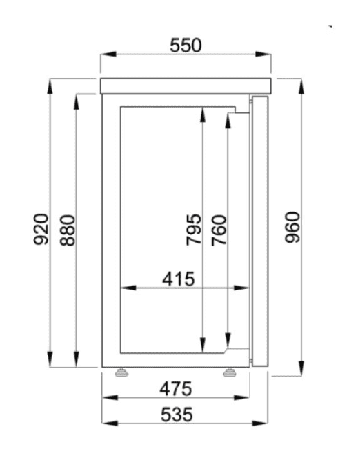 Refroidisseur de bar noir 2 portes COMBISTEEL  7489.5285  