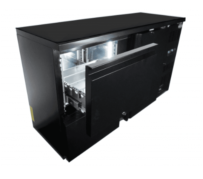 Refroidisseur de bar noir 1 porte 2 tiroirs COMBISTEEL 7450.0316 