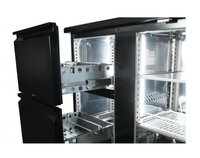 Refroidisseur de bar noir 1 porte 2 tiroirs COMBISTEEL 7450.0316 