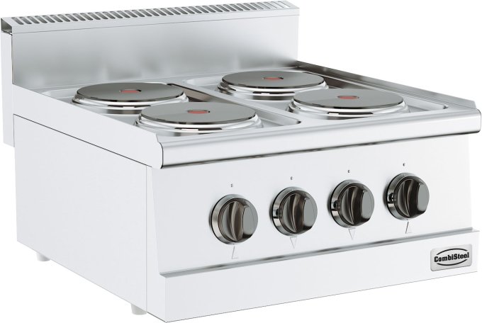 CUISINIÈRE AVEC PLAQUE ÉLECTRIQUE 4 PL. BASE 600 COMBISTEEL 7178.0020