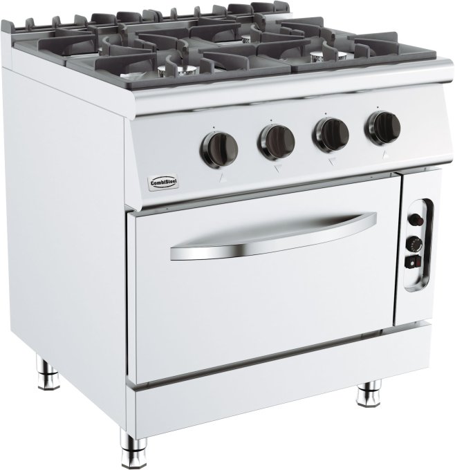 CUISINIERE A GAZ 4 BR. AVEC FOUR À GAZ BASE 700 COMBISTEEL 7178.0415