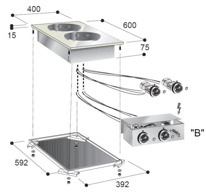 CUISINIÈRE ÉLECT. 2 PL. COMBISTEEL 7266.0025