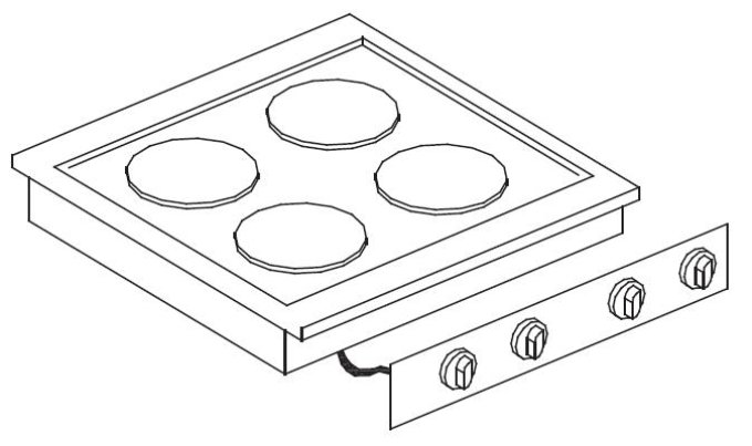 CUISINIÈRE ÉL. 4 PL. COMBISTEEL 7266.0030