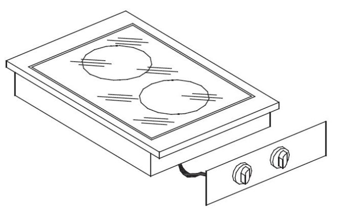 CUISINIÈRE EN CÉRAMIQUE 2 ZONES COMBISTEEL 7266.0035