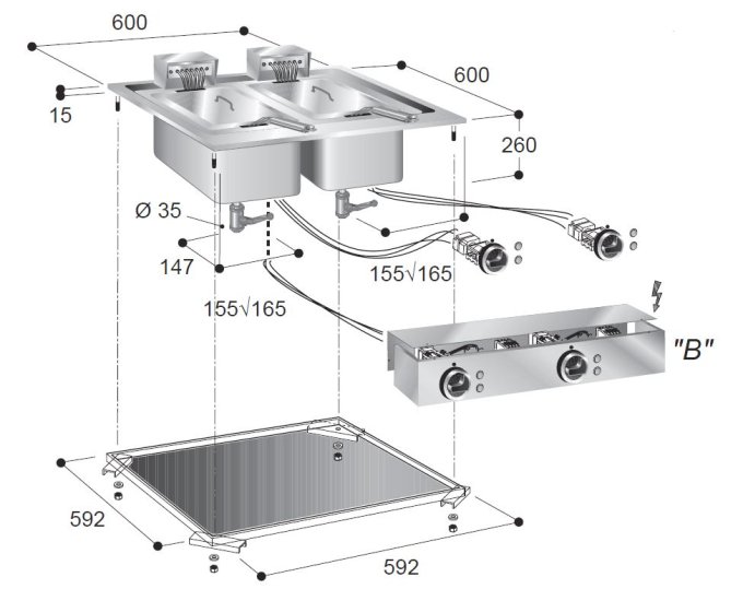 FRITEUSE ÉL. 2X10 L