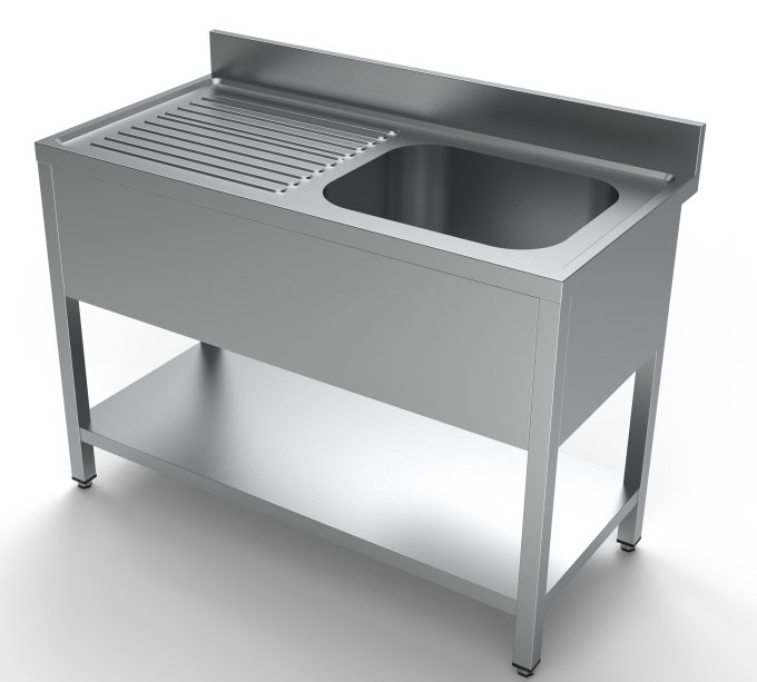 Table d'évier 600- étagère inférieure 1 -droite 1200 COMBISTEEL 7333.0805