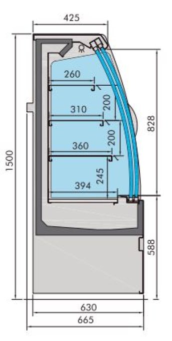 VITRINE RÉFRIGÉRÉE NOAH AVEC PORTES COULISSANTES 1.9