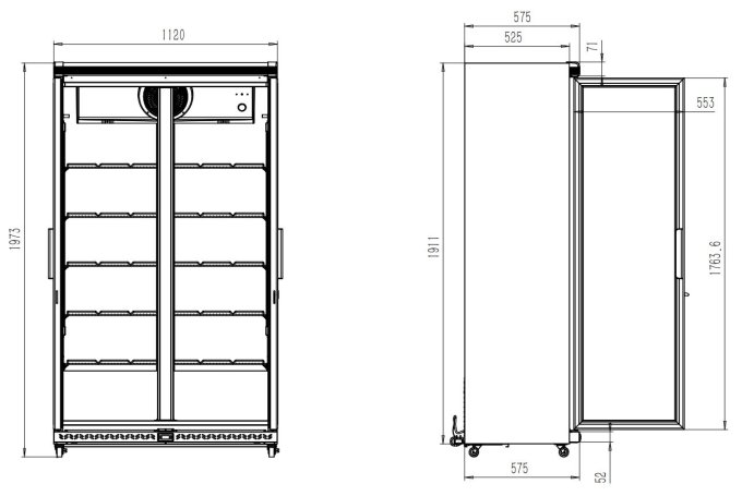 RÉFRIGÉRATEUR 2 PORTES EN VERRE AVL-785R