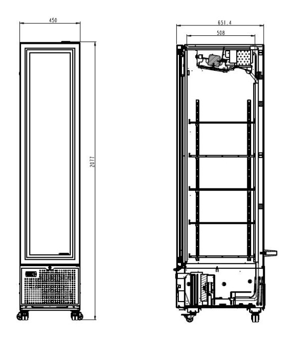 RÉFRIGÉRATEUR 1 PORTE EN VERRE NOIR 348L *TRANSPORT SUR DEMANDE*