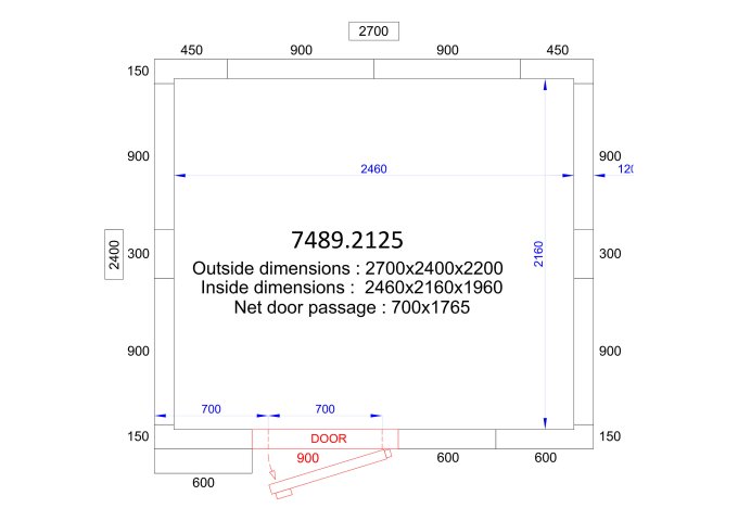 CHAMBRE FROIDE POSITIVE/NEGATIVE 2700x2400x2200 - 120 MM  *TRANSPORT SUR DEMANDE*