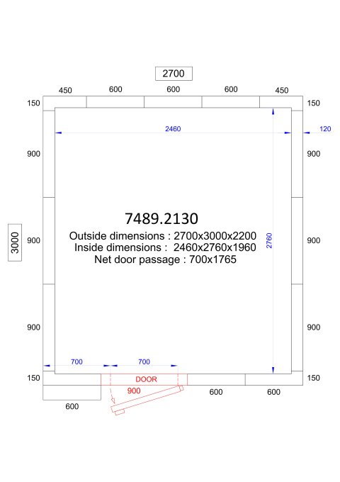 CHAMBRE FROIDE POSITIVE/NEGATIVE 2700x3000x2200 - 120 MM  *TRANSPORT SUR DEMANDE*