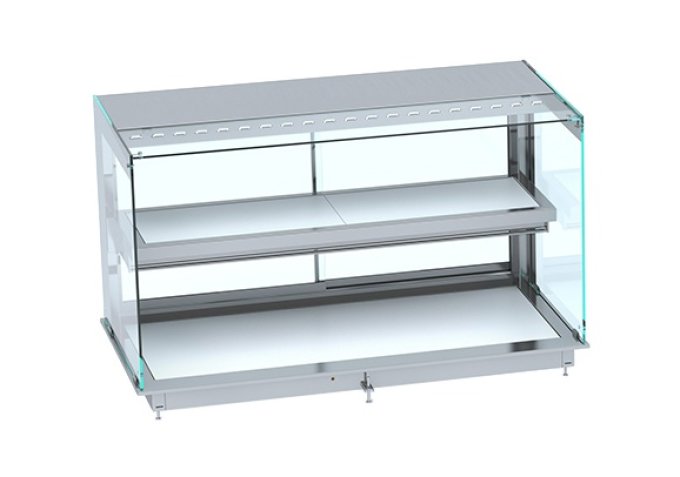 DROP-IN VITRINE CUBIQUE CHAUFFANTE AVEC PLAQUE VITRO CERAMIQUE BLANC 4/1