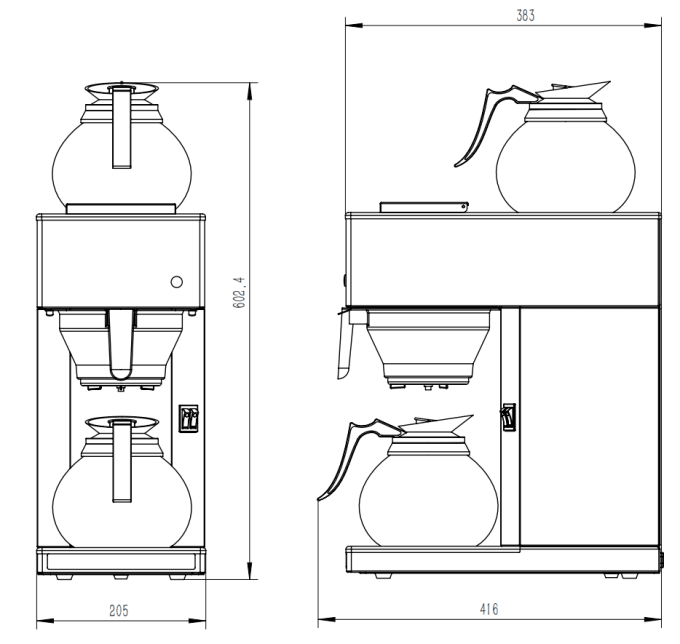 MACHINE DE CAFÉ INCL. 2 CARAFE EN VERRE 1.8L