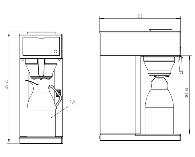 MACHINE DE CAFÉ INCL. THERMOS CAFE 2.0L