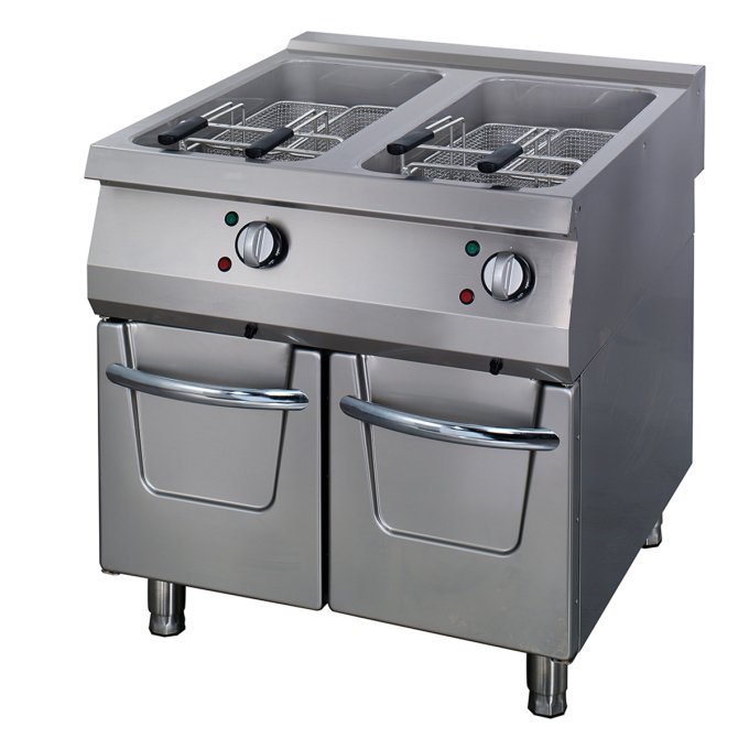 Premium friteuse - 2 x 22 L - unité double - profondeur 90 cm - avec robinet de vidange - électrique