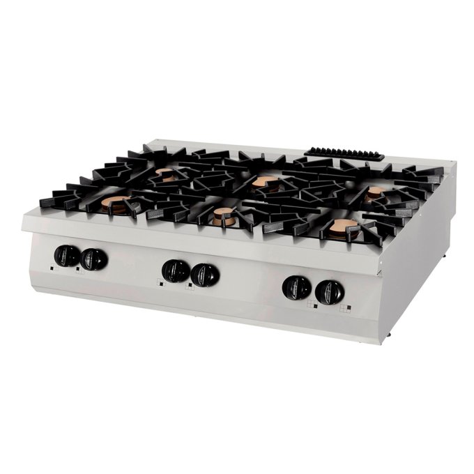 Premium cuisinière - 6 brûleurs - unité triple - profondeur 90 cm - gaz