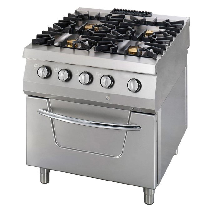 Premium cuisinière - 4 brûleurs - unité double - profondeur 90 cm - gaz