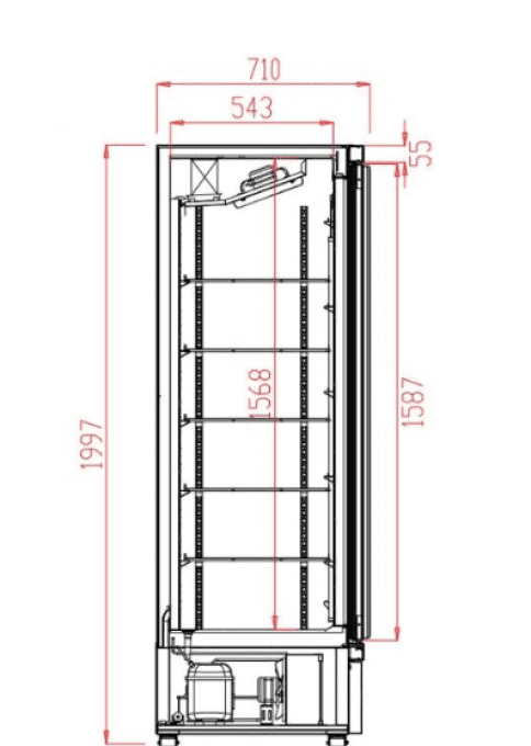 Réfrigérateur 3 portes vitrées noir JDE-1530R BL COMBISTELL 7455-2235