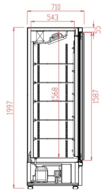 Congélateur 3 portes vitrées noir JDE-1530F BL COMBISTELL 7455-2250