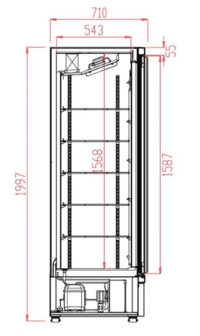 Congélateur 2 portes vitrées noir JDE-1000F BL COMBISTEEL 7455-2245