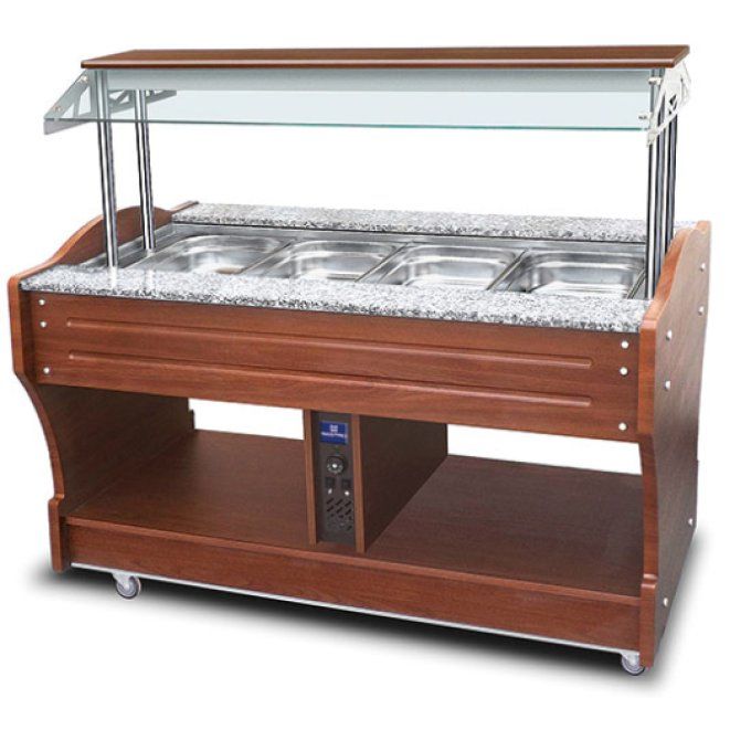 Buffet Bain-Marie à Île Virtus 4x GN 1/1 H150 mm VIRTUS IEA0002/I