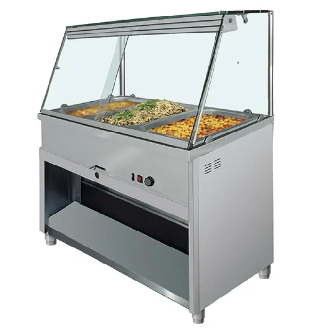 Comptoir bain-marie 5x GN 1/1 avec vitre verticale, +30°/+90°C VIRTUS IEA0022