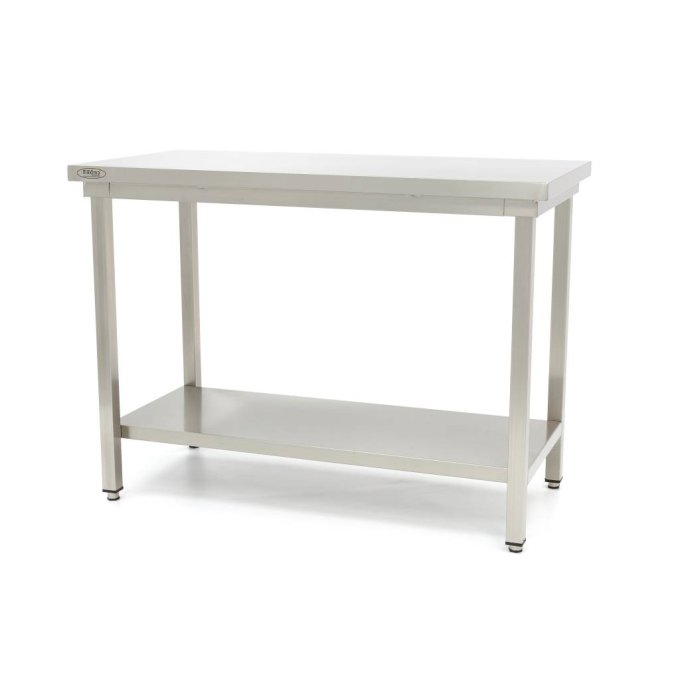 Table en acier inoxydable, 60 x 60 cm , réglable, avec étagère de rangement, Maxima 09300950