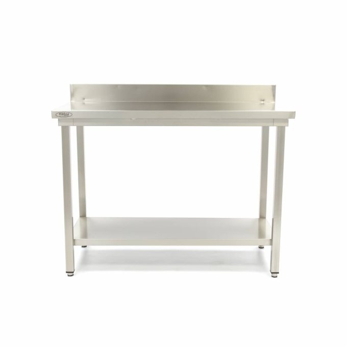 Table en acier inox 80x70cm hauteur réglable avec dosseret Maxima 09364027