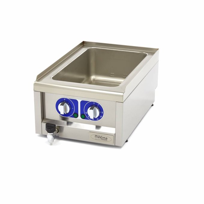 Bain Marie - unité simple - 60 cm - avec robinet de vidange - électrique