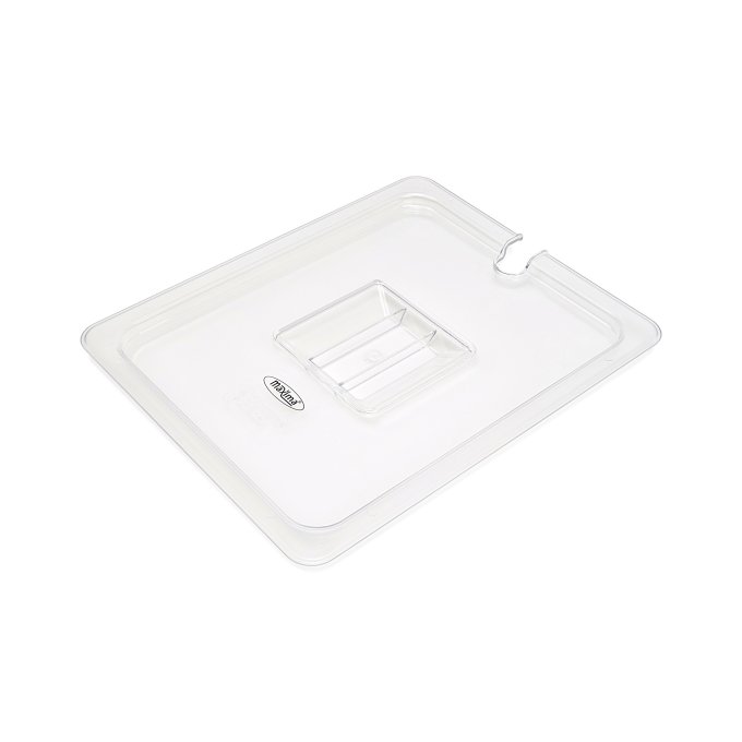 Couvercle gastronorm - 1/2 GN - polycarbonate - avec ouverture pour cuillère