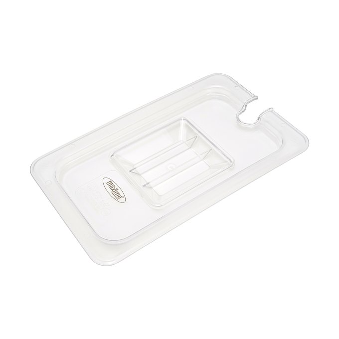 Couvercle gastronorm - 1/4 GN - polycarbonate - avec ouverture pour cuillère