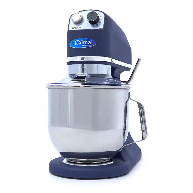 Mixer planétaire - 7 L - jusqu'à 2 kg de pâte - bleu acier mat