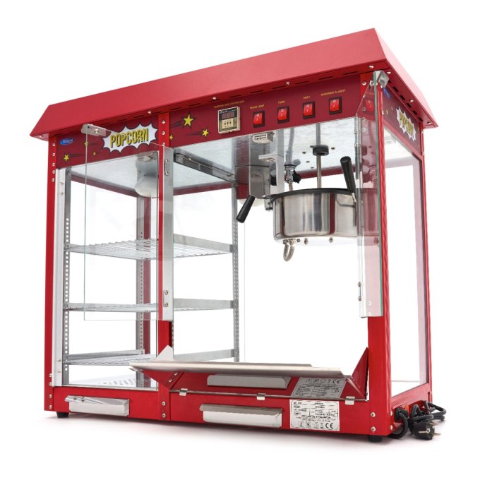 Machine à pop-corn - 150gr - avec vitrine chauffante